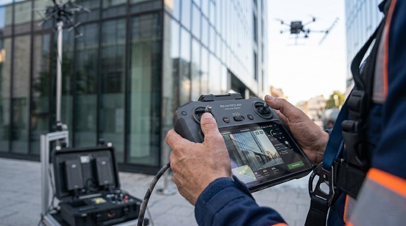 Operater upravlja DJI Matrice 400 dronom